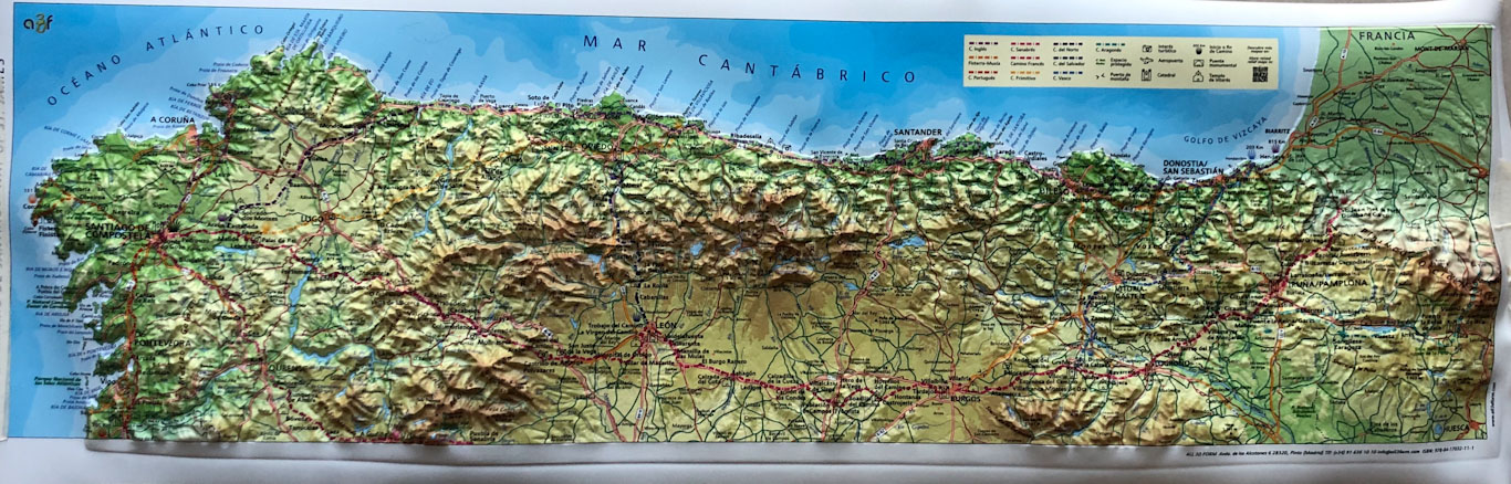 mapa relevo caminho de santiago