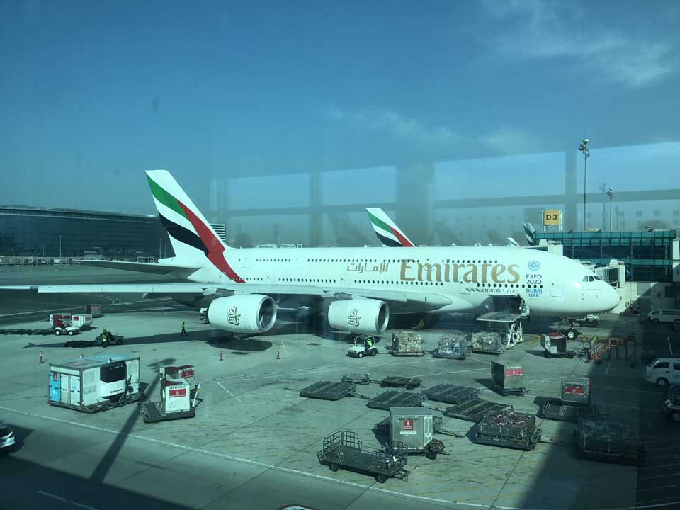 O gigante Airbus A380 da Emirates